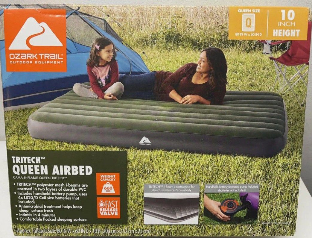Air Mattress Ozark Trail 10 Queen Size Indoor Outdoor Camping