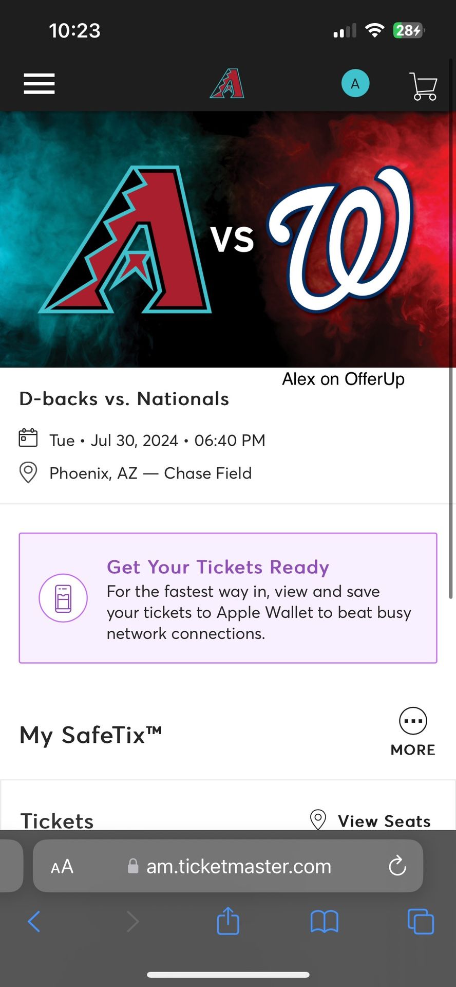 Diamondbacks vs Nationals 7/30