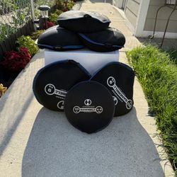 SET SIX HYPERWEAR SANDBELL BAG WEIGHTS. (5) UNITS ARE 20LBS ABD (1) UNIT IS 10 LBS. $100.00 OR BEST OFFER. 