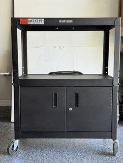 Line Leader Large AV Cart with Locking Cabinet