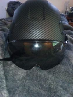 Carbon Fiber Pattern Safety Helmet With Visor