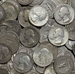 UNDER MELT Lot of Silver Washington Quarters (4 Quarters Per Order/ $1 Face)