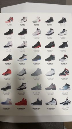 12 by 16 Jordan Shoes poster