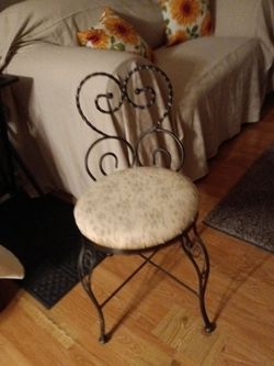 Good quality wrought iron vanity chair