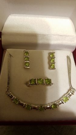 Sterling Silver Necklace, ear rings, and ring.