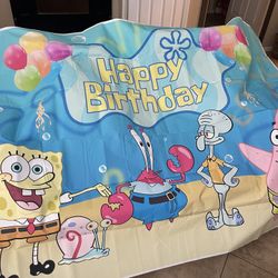60x83” Happy Birthday Spongebob Background