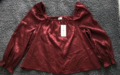 Women's Sateen Blouse Size XL New