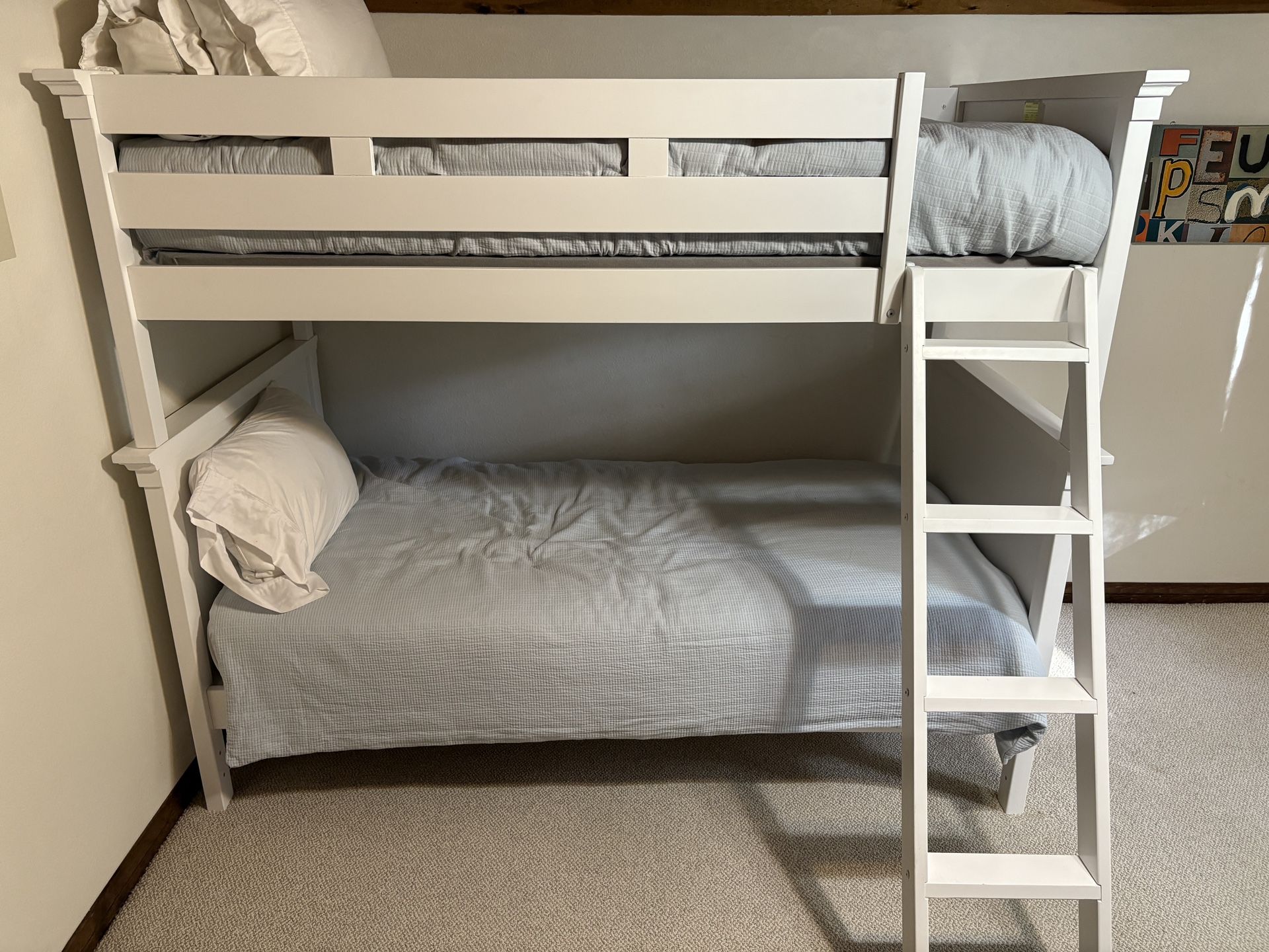 Wood Bunk Beds W/ Mattresses 
