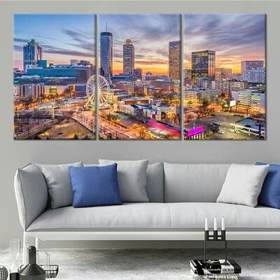 🔥Atlanta Skyline Canvas Wall Art Prices Start at $79.94🔥Get It Here 👉StunningCanvasPrints,com👈