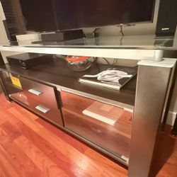 Modern Espresso walnut Wood Media Center 