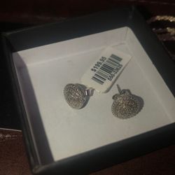 Silver Cluster Diamond Earrings