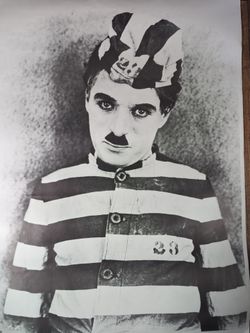 Charlie Chaplin Poster Print " The Adventurers 1917" 25x34 Vintage 1980