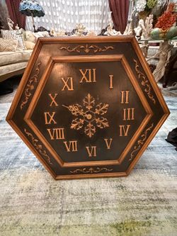 Vintage Hexagon Wall Clock