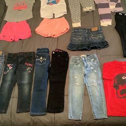 HUGE Lot of Girls Clothes Size 2-3    LEVIS   ADIDAS   NIKE    CARTERS   KU   BURT’S BEES