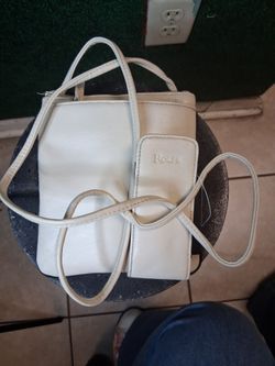 Rolfs White Leather Crossbody Bag