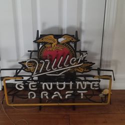 Miller Genuine Draft Vintage Neon Beer Sign 
