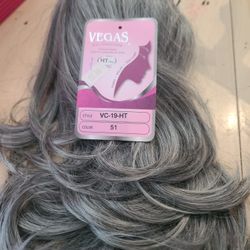 New Vegas Collection Clip On Wig Salt And Pepper  Looks Natural