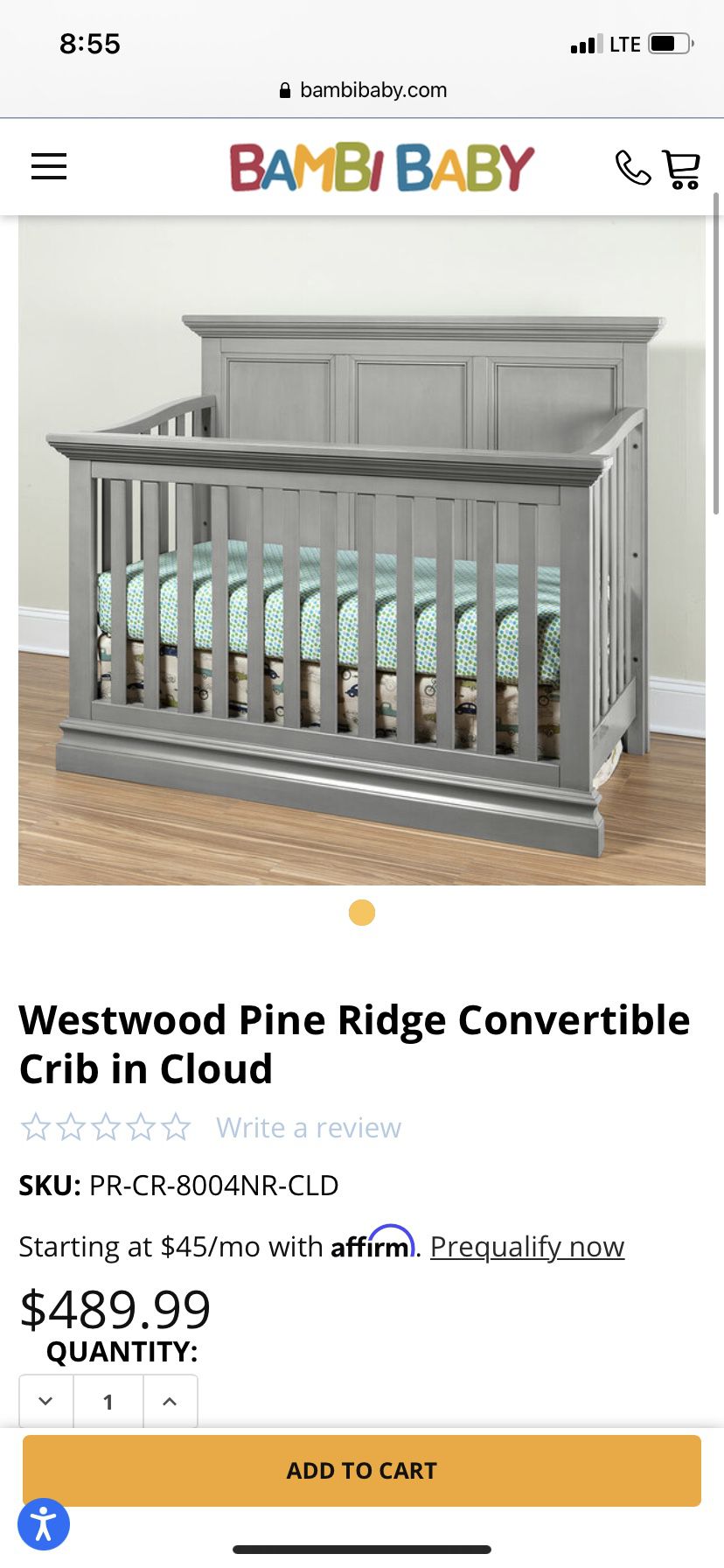 $50.000OBO Westwood Convertible Crib to Toddler Bed W/mattress