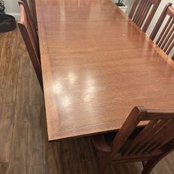 Make Us An Offer! Solid Wood Table W/8 Chairs And buffet With Hutch