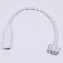 PD Female USB C to T Tip 5 Pin Magnetic Charging Cable Adapter for Mac Book Air Pro (After 2012 Year) A1436 A1465 A1466 45W 60W (20)