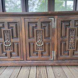 Ornate Wooden Carved Sideboard Buffet Kitchen Storage 