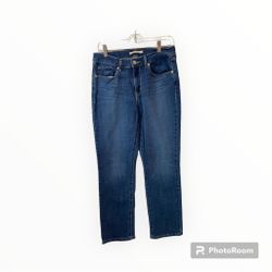 Levis Jeans Size 6 Classic Straight Leg Stretch Denim Blue Mid Rise