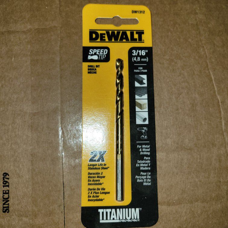  3/16 Inch Titanium Drill Bit
DEWALT DW1312