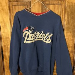New England Patriots: 1990's Embroidered Wordmark Spellout Starter Sweat Medium