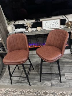 New Bar Stools Set Of 2 (27 In) They Swivel