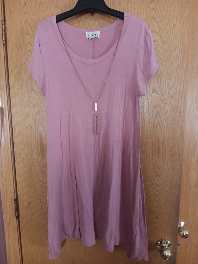 Women's Size XL,  TMG pink Cotton Dress 