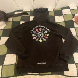 Chrome Hearts Black Size: Small Multicolor Graphic Print Hooded Pullover Hoodie