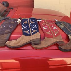 4- Cowboy Boot Christmas Stockings $30.00 for all 4