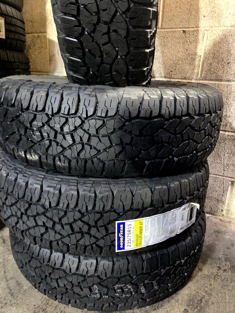 set of brand new tires 235/75R15 goodyear wrangler trailrunner A/T for only  $550 all four tires for Sale in Anaheim, CA - OfferUp