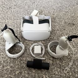 Meta Quest 2 128 GB VR Headset With Case, Upgraded Grips, Extra Battery