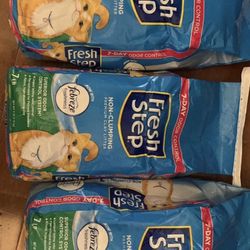 Fresh Step Non-Clumping Clay Cat Litter, Scented, 7lb (3 bags）