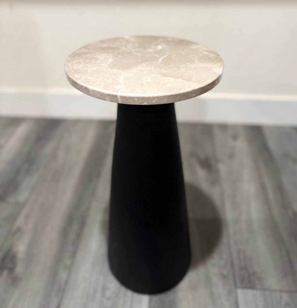 NEW Marbletop End Table with Wood Base