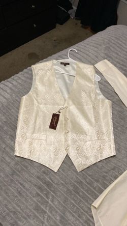 Ivory, long sleeve shirt and ivory vest