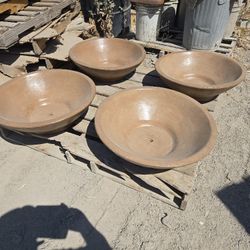 CONCRETE BOWL PLANTERS (24" WIDE) $180 EACH