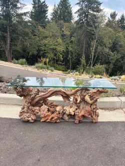 Raw Manzanita Burl Root Console Table