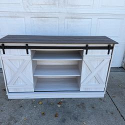 Farmhouse Tv Stand Console Entertainment Center Up To 65” - New