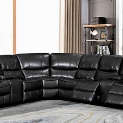 Madrid Black Reclining Sectional $1299