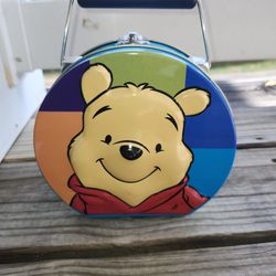 Vintage Disney Whinnie The Pooh Round Tin Lunchbox