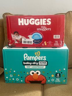 Huggies size 3 and pampers size 4