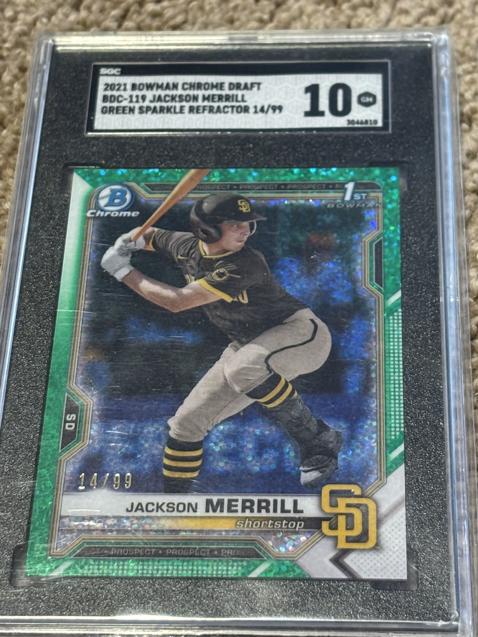 Jackson Merrill 2021 Bowman 1st Green Sparkle /99 SGC 10,All Products : American Fashion Style Bags On Sale