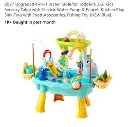 2027 Upgraded 4-in-1 Water Table for Toddlers 2-3 splash and play table