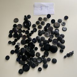 Mixed Assortment of Black and Gray Buttons