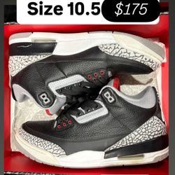 Jordan 3s Black Cement Size 10.5