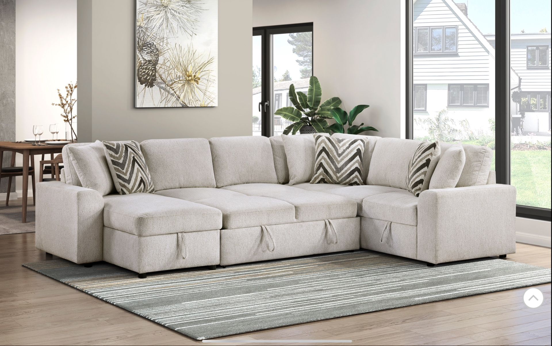 3-Piece Sectional with Pull-out Bed