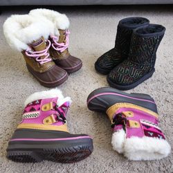 3 Pairs of Toddler Winter Boots – Size 6 – UGG & London Fog – Great Condition 