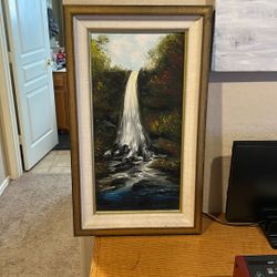 Waterfall Original Oil Painting By Jay Casket